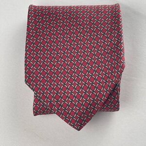 Bert Pulitzer Brown Label 100% Silk Red Tie Made in USA - Classic 1990s Style